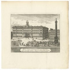 Impression ancienne du Palazzo Montecitorio, Rome par M. de Bruyn, 1779