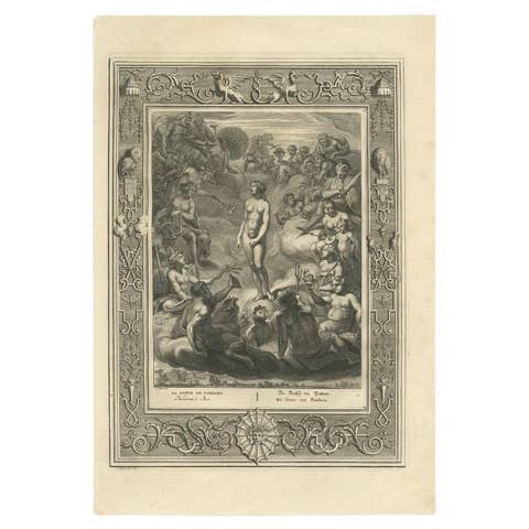 Antique Print of Pandora's Box, 1733