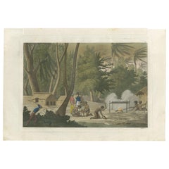 Antique Print of Papuan Tombs on Rawak Island by Ferrario, '1831'
