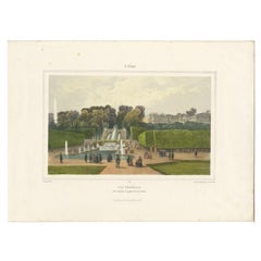 Antique Print of Parc de Saint-Cloud Near Paris, France, 1856