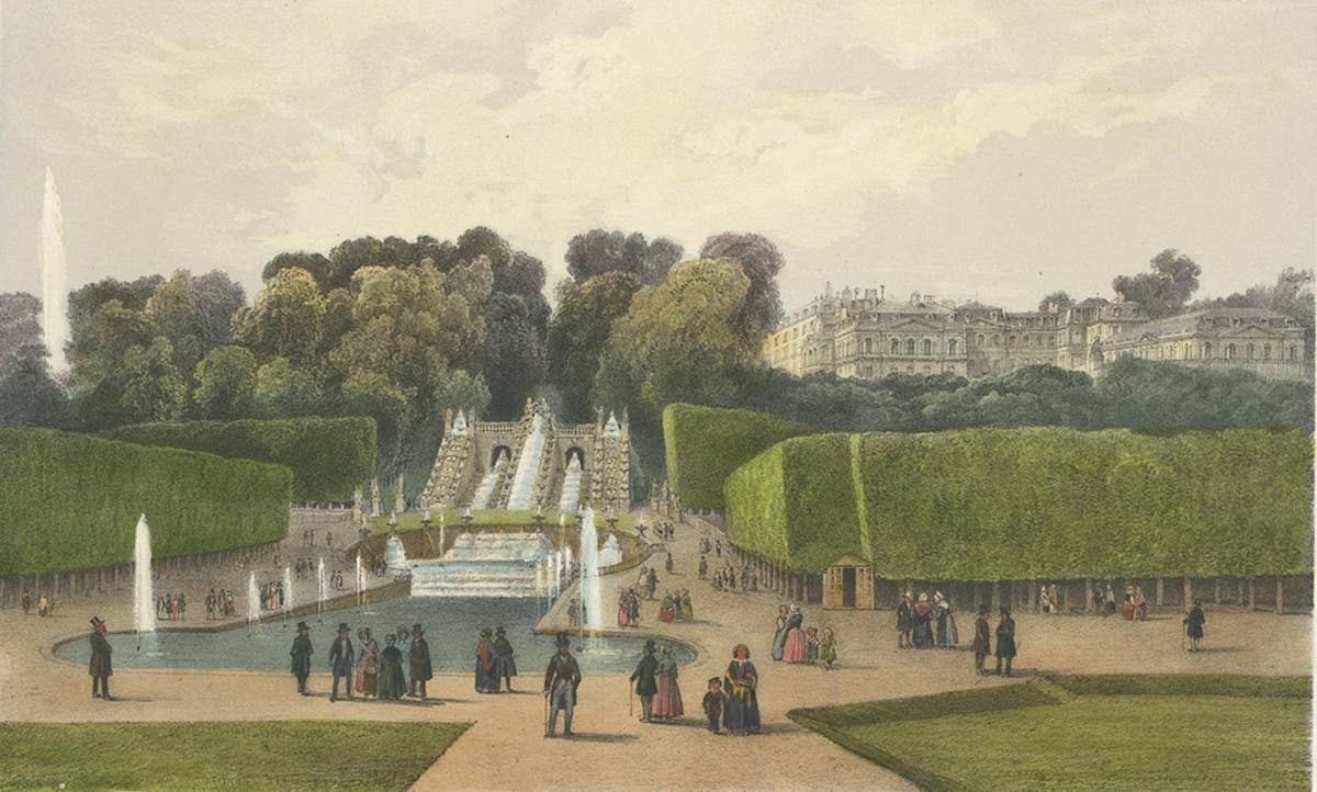 Antique Print of Parc de Saint-Cloud Near Paris, France, 1856