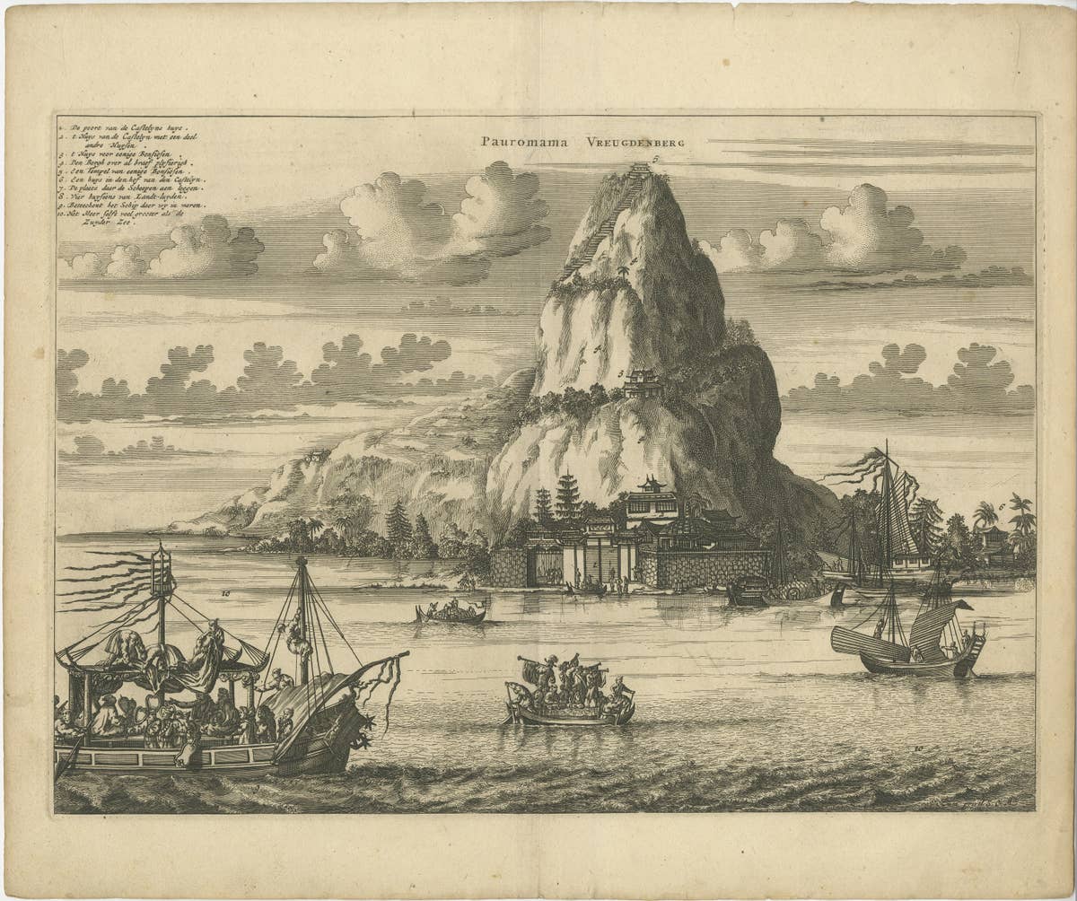 Antique Print of Pauromama or Mount of Pleasure, Japan