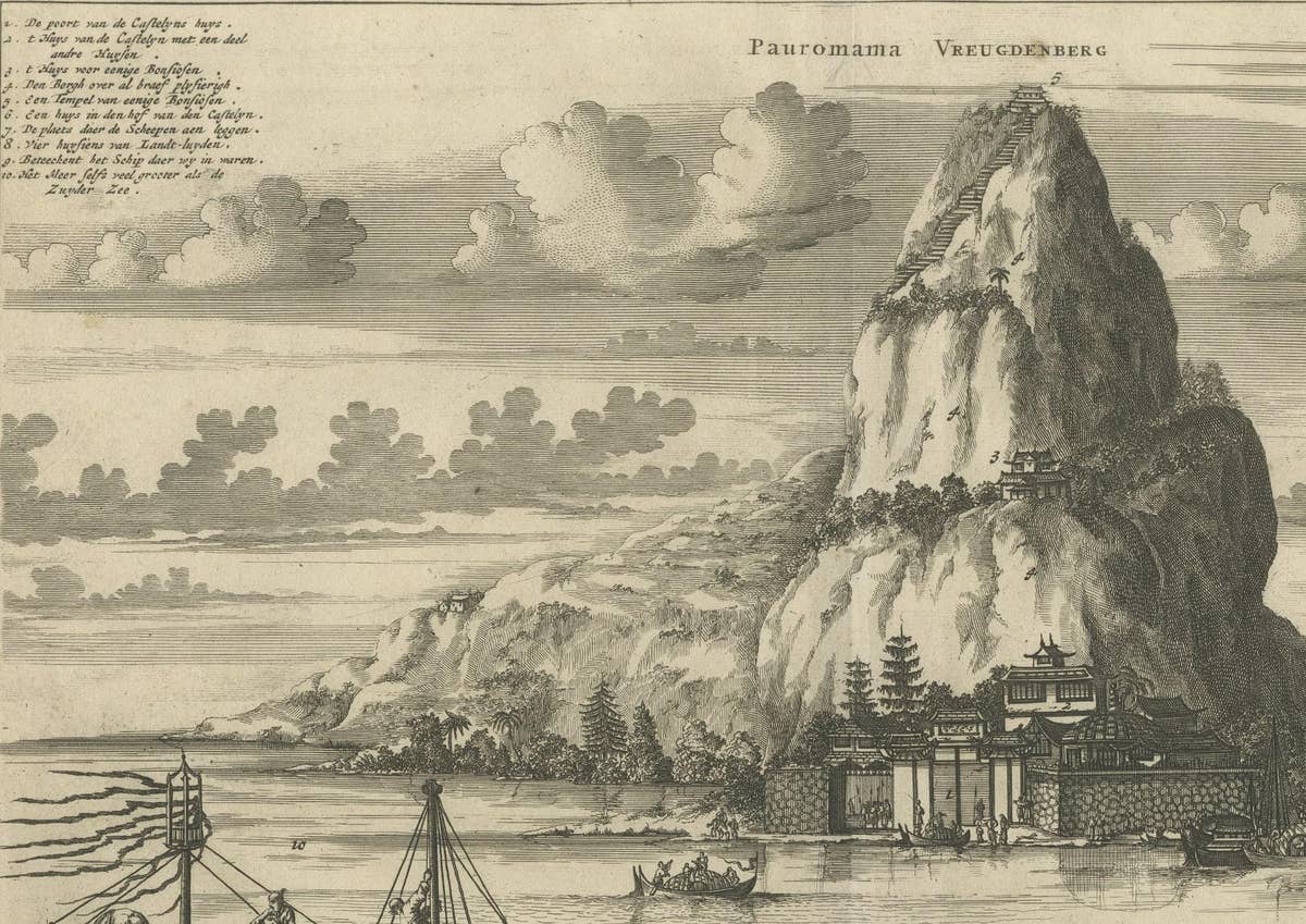 Antique Print of Pauromama or Mount of Pleasure, Japan