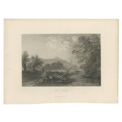 Antique Print of Pendennis Castle, near Falmouth, Cornwall, England, 1879