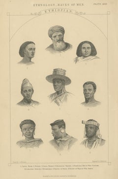 Antique Print of People of Ethiopia by Blackie & Son, circa 1875