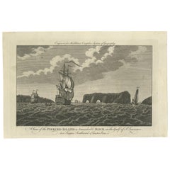 Antique Print of Percé Rock, near the Gaspé Peninsula in Québec, Canada, c.1778