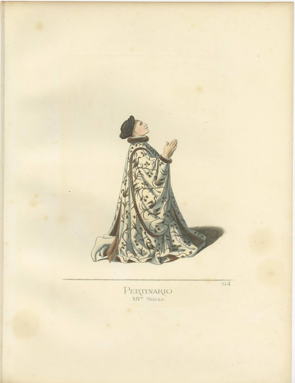Antique Print of Pertinario, 14th Century, by Bonnard, 1860