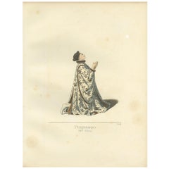 Antique Print of Pertinario, 14th Century, by Bonnard, 1860
