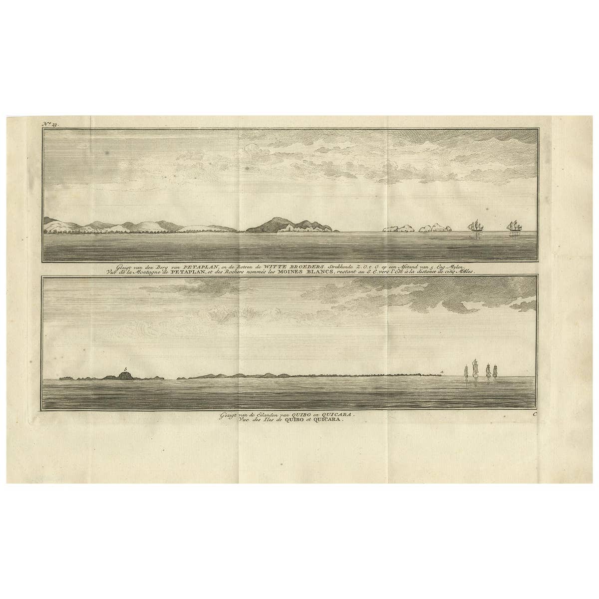 Antique Print of Petatlan and Coiba Island by Anson, '1749'