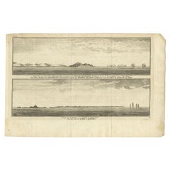 Impression ancienne de l'île de Petatlan et de Coiba, près du Mexique et du Panama, 1749