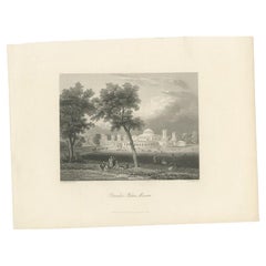 Antique Print of Petrovsky Palace in Moscow, Russia, circa 1850