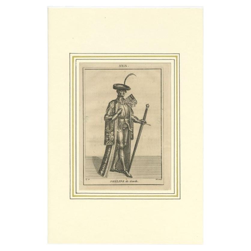 Antique Print of Philip the Good, Duke of Burgundy, 1745 For Sale