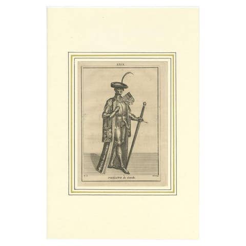 Antique Print of Philip the Good, Duke of Burgundy, 1745