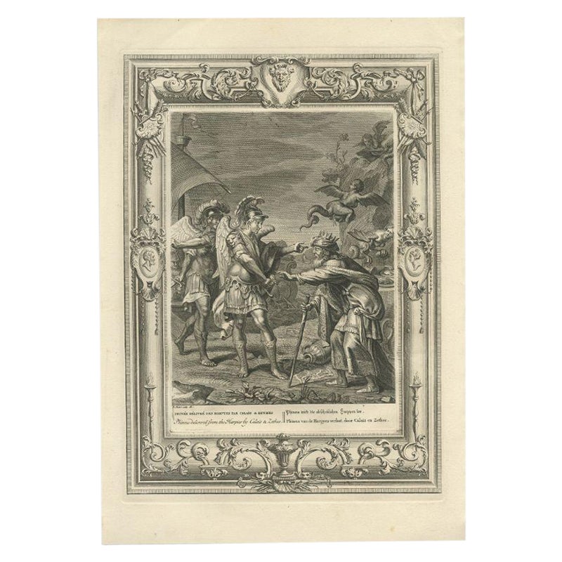 Antiker Druck von Phineus, Sohn des Poseidon oder Phönix, 1733