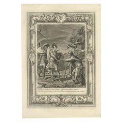 Antiker Druck von Phineus, Sohn des Poseidon oder Phönix, 1733