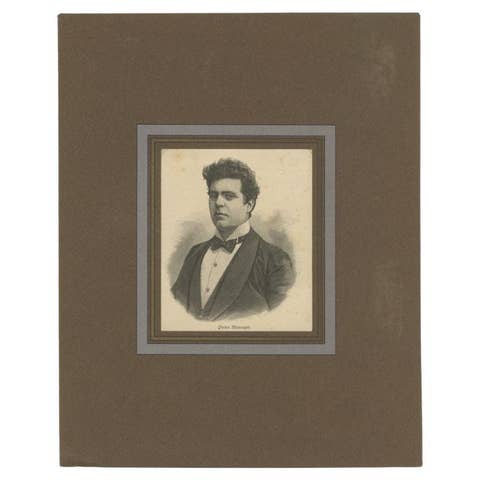 Antique Print of Pietro Mascagni, an Italian Opera Composer