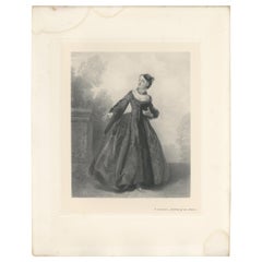 Antique Print of 'Portrait of an Actress' Made after N. Lancret '1902'