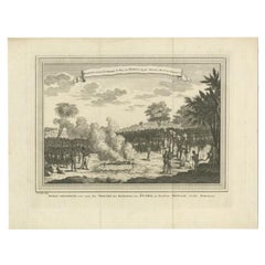 Antique Print of Punishment Woman Being Burned to Death in Ouidah, Africa, 1748