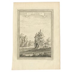 Antique Print of Ragged Cliffs in China, 1746