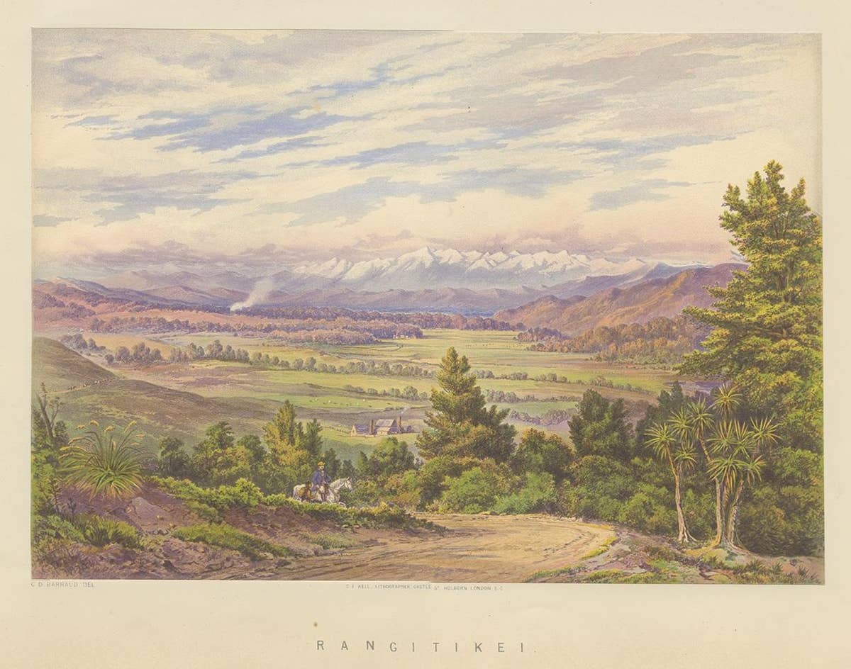 Antique Print of Rangitikei 'New Zealand' by Kell 'circa 1877'