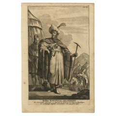 Impression ancienne de Reba, le roi du peuple arabe, 1677