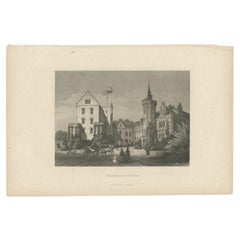 Antiker Druck des Schlosses von Reinhardsbrunn, um 1880