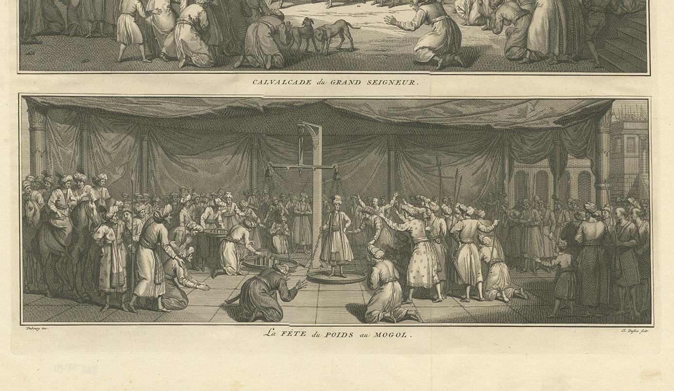 Stampa antica di Cerimonie religiose di Picart, 1727 In condizioni buone in vendita a Langweer, NL