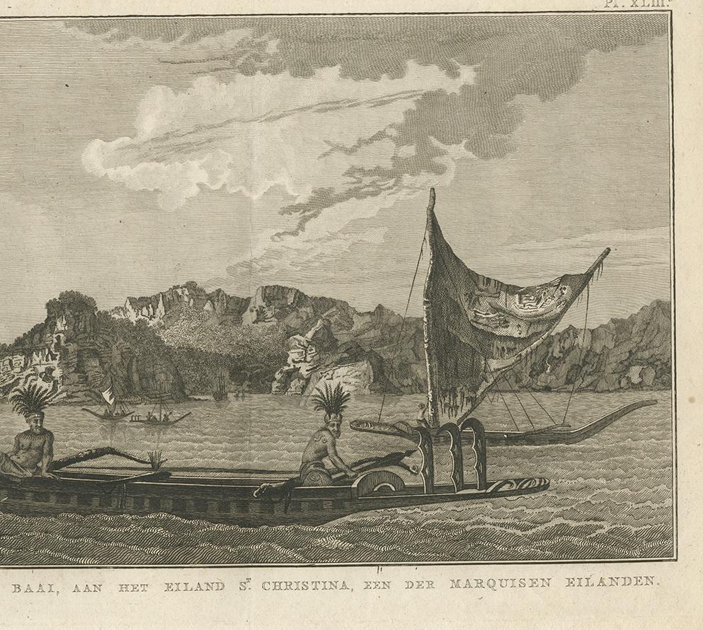 Resolution Bay on St. Christina: A Glimpse of the Marquesas in Cook's Voyages In Good Condition For Sale In Langweer, NL