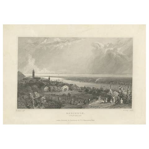 Antique Print of Rheineck, St. Gallen, Switzerland