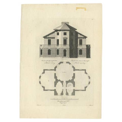 Antique Print of Richmond Place by Woolfe, c.1770