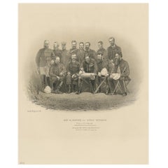 Antique Print of Robert Napier and Staff Officers, 1870