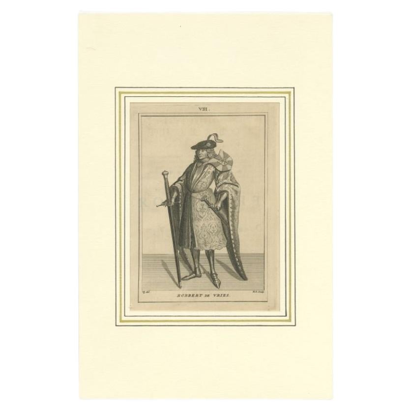 Impression ancienne de Robrecht I de Fries, Hollande, 1745