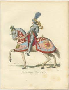 Antique Print of Roman Emperor Maximilian I, 15th Century, by Bonnard, 1860