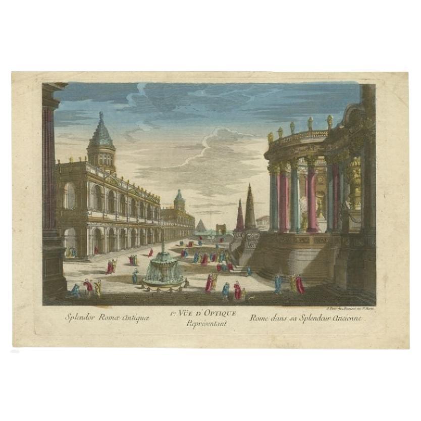 Antique Print of Rome by Daumont, c.1770