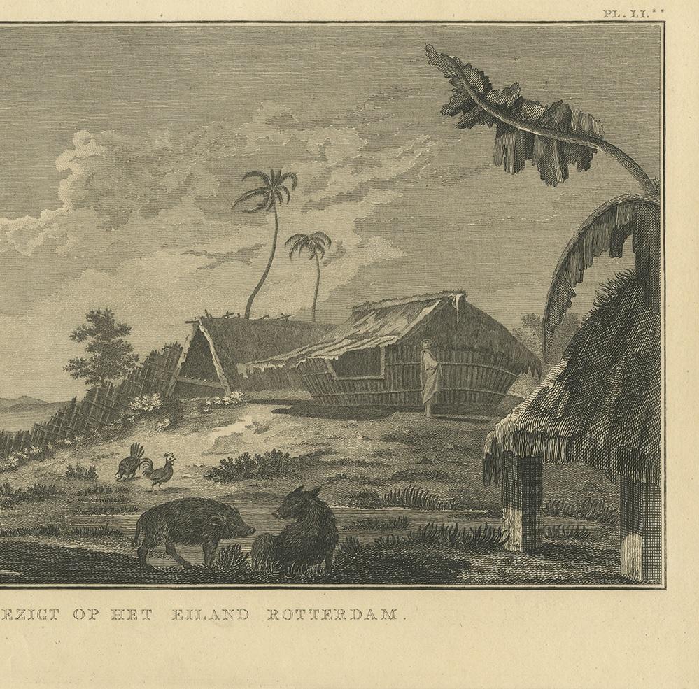 19th Century Antique Print of Rotterdam Island by Klauber, circa 1810 For Sale