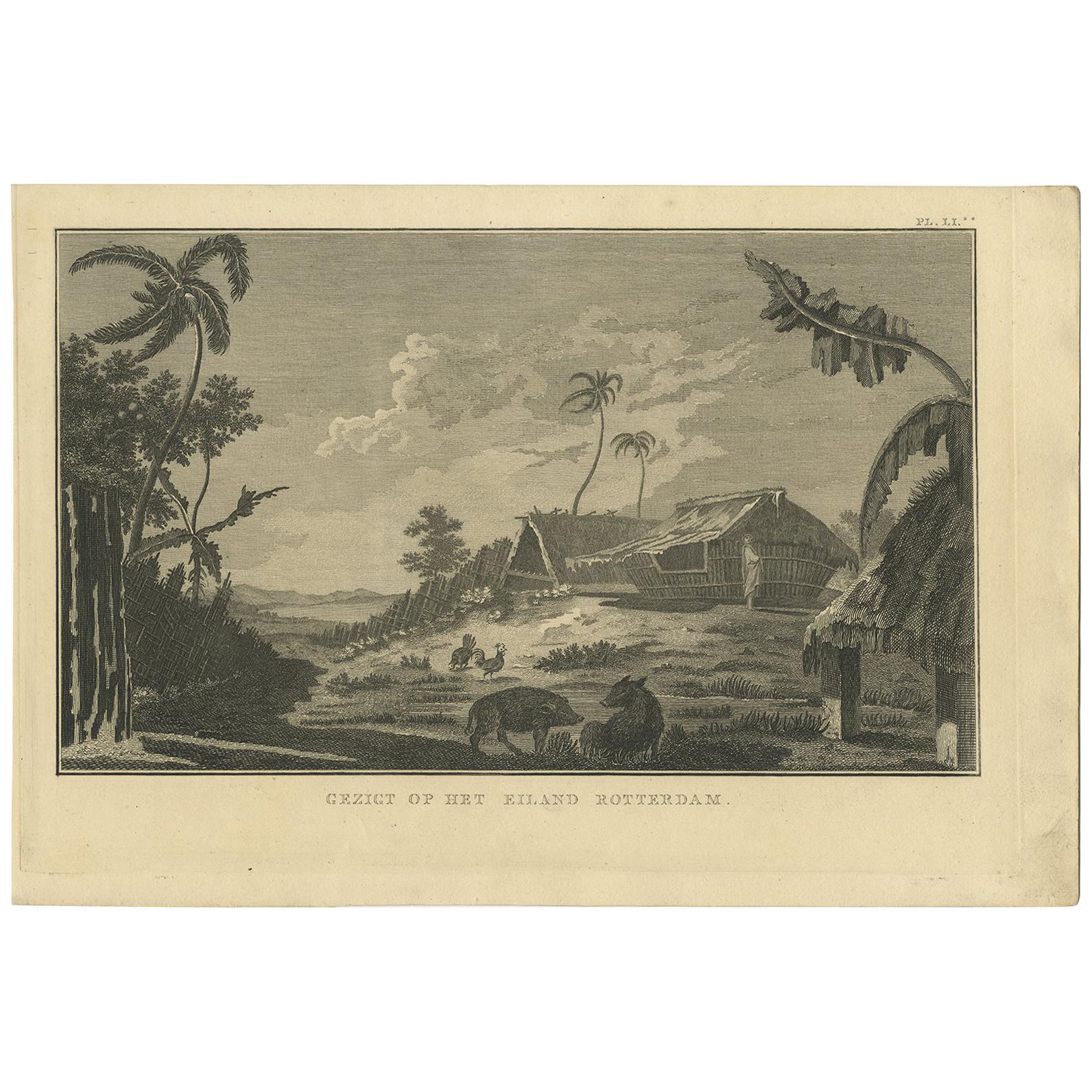 Antique Print of Rotterdam Island by Klauber, circa 1810