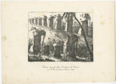 Antique Print of Ruins Found on Tinian, Mariana Islands