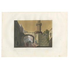 Antique Print of Ruins of the Antonia Tower by Ferrario '1831'