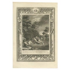 Antique Print of Salmacis and Hermaphroditus by Picart, 1733