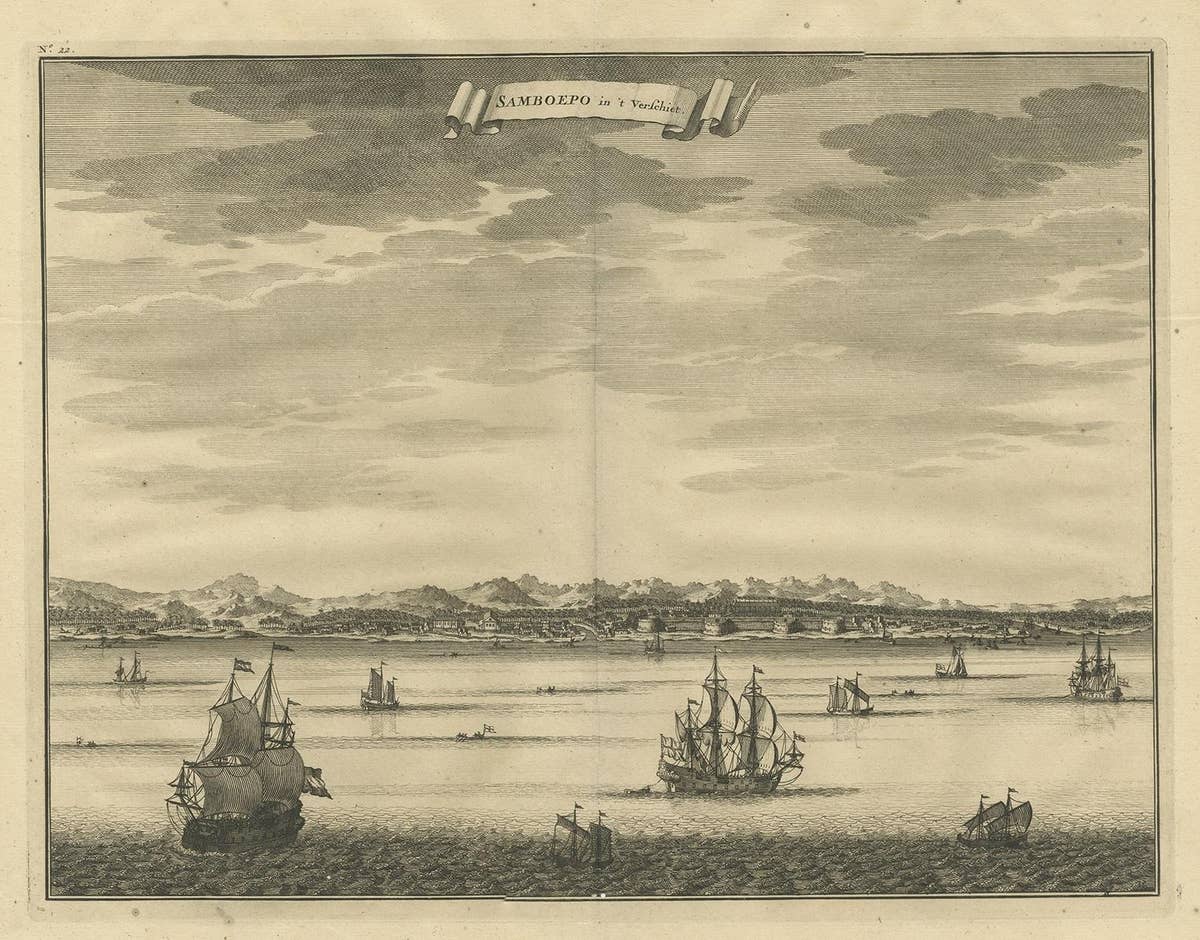 Antique Print of Samboepo by Valentijn, 1726