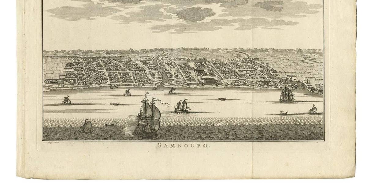 Antique Print of Samboupo ‘Sulawesi, Indonesia’, 1750