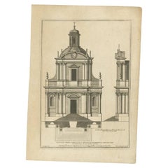 Antique Print of San Nicola Da Tolentino Agli Orti Sallustiani by De Rossi