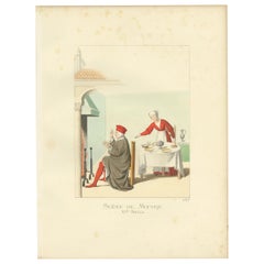 Antiker Druck einer Szene aus Moers, Deutschland, 15. Jahrhundert, von Bonnard, 1860