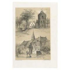 Impression ancienne de Schierstins et de Wiarda State, Friesland, Pays-Bas, 1888