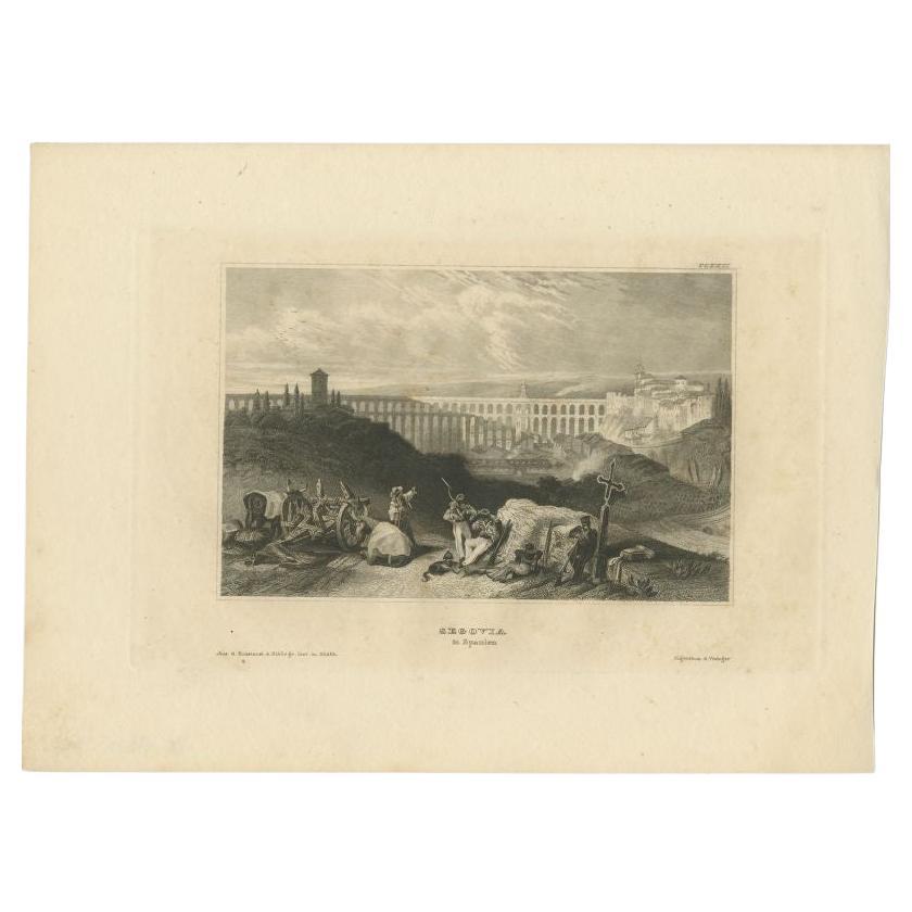 Antique print titled 'Segovia in Spanien'. View of Segovia, Spain. Originates from 'Meyers Universum'.

Artists and Engravers: Joseph Meyer (May 9, 1796 - June 27, 1856) was a German industrialist and publisher, most noted for his encyclopedia,