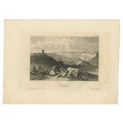 Antique Print of Segovia in Spain, 1838