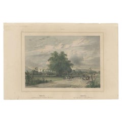 Impression ancienne de Serang, Java en Indonésie, 1844