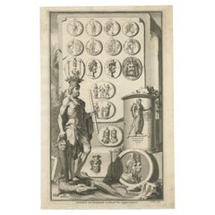 Grabado antiguo de Serapis, una deidad greco-egipcia, c.1700