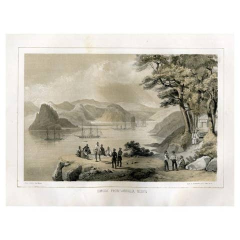 Antique Print of Shimoda in Japan, circa 1856