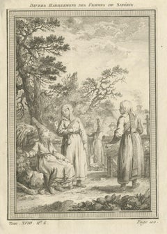 Antique Print of Siberian Women in Russia, 1768